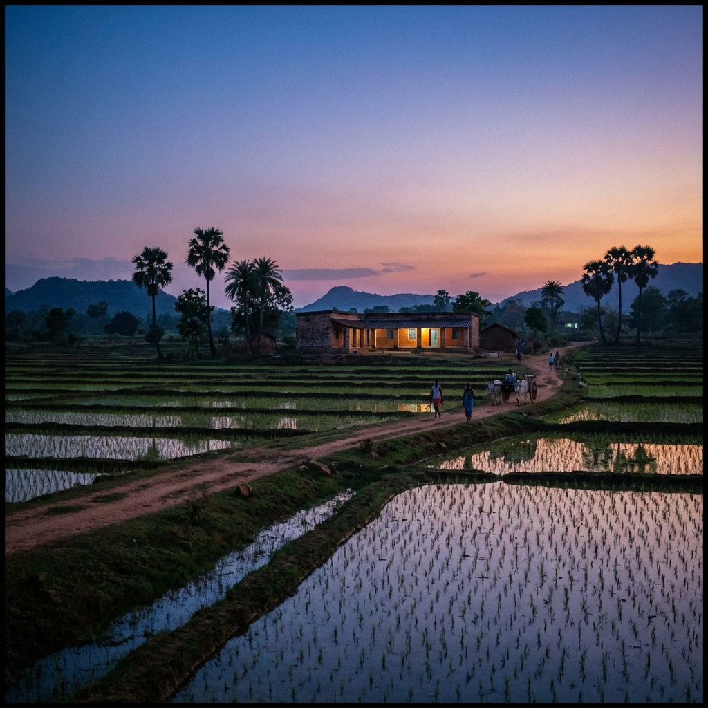Quiet evening campus