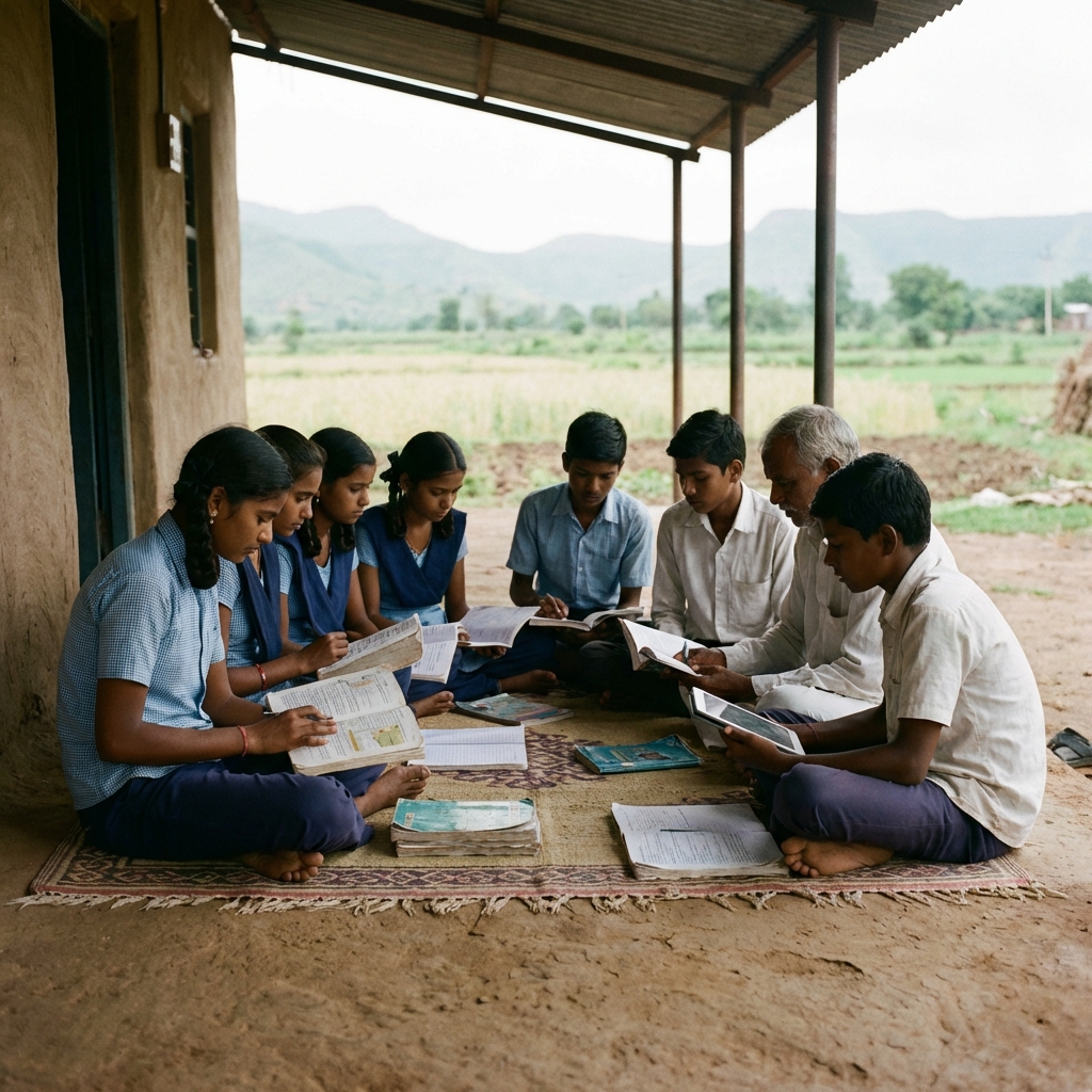 Students studying together
